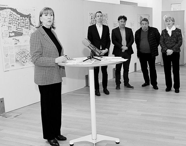 Lydie Polfer, Bürgermeisterin von Luxemburg-Stadt, im Januar 2020 bei der Vorstellung urbanistischer Projekte