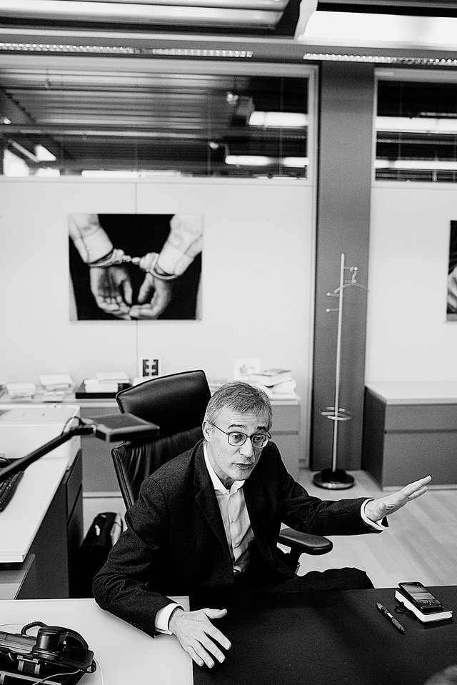 Der grüne Justizminister Félix Braz in seinem Büro auf dem Kirchberg