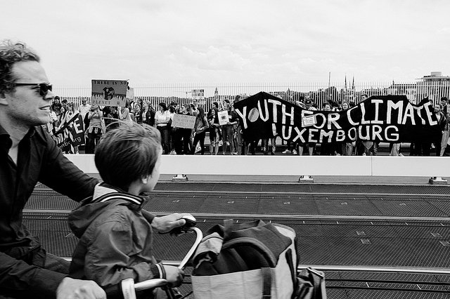Eine Kundgebung von Youth for Climate Luxemburg