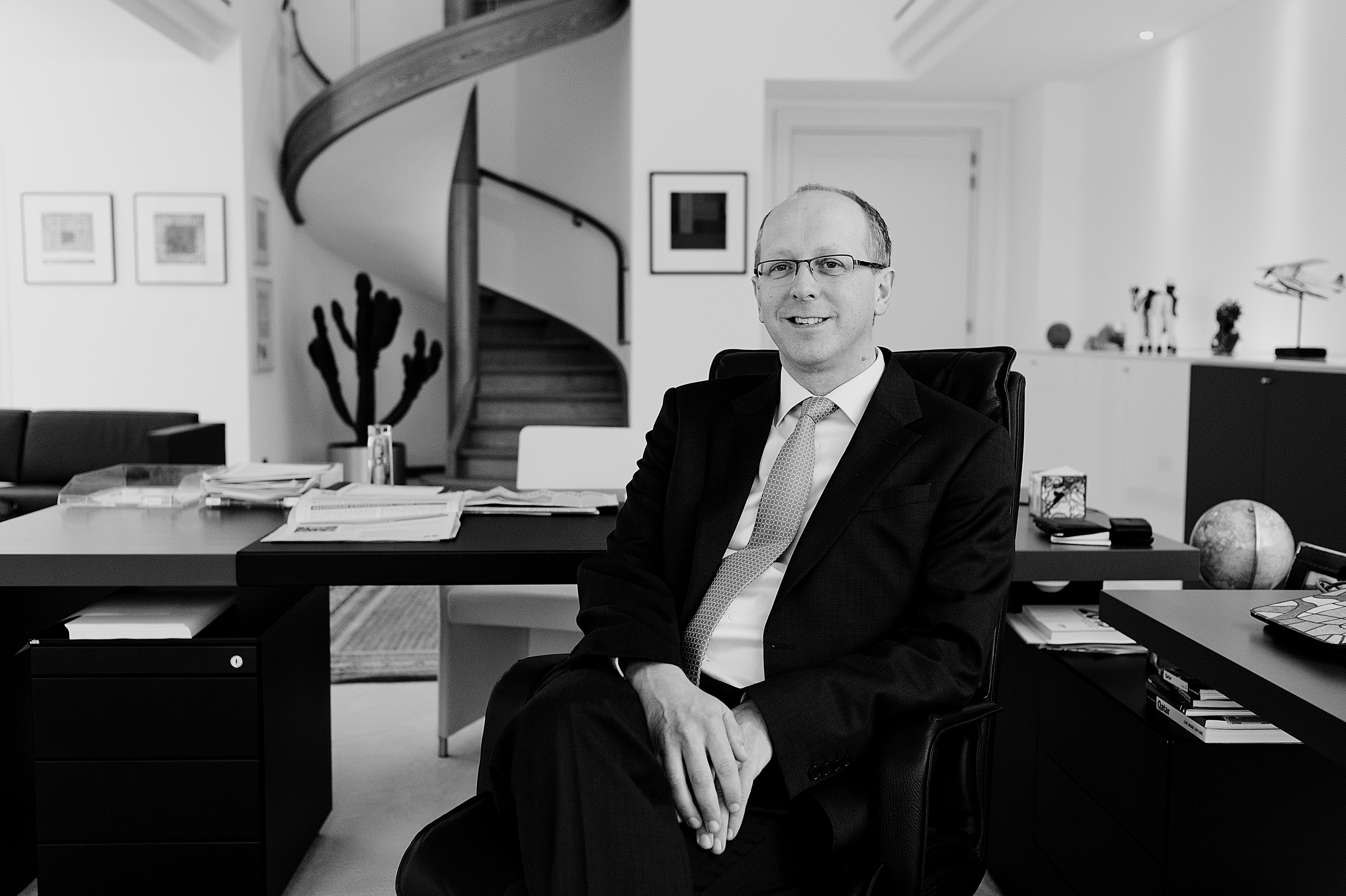 François Pauly dans son bureau de patron de la Bil en 2012