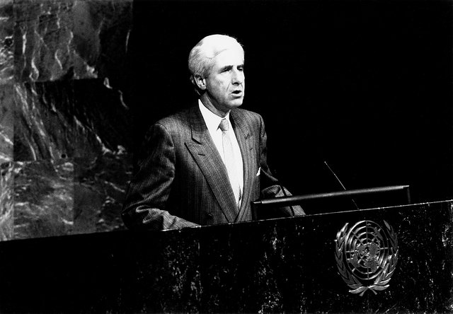 Jacques Poos à l’Assemblée générale de l’Onu en 1989