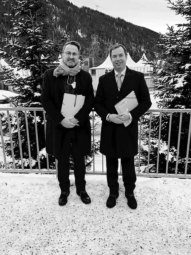 Le Premier ministre et le Grand-Duc héritier, ce mardi à Davos