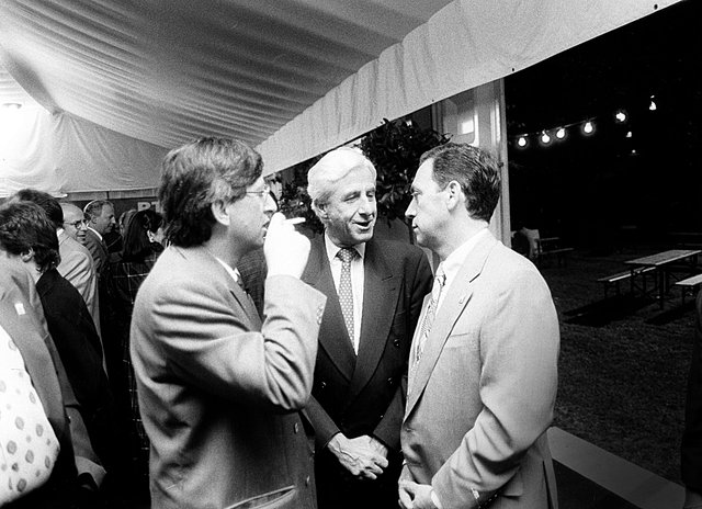 John Castegnaro mit Jacques Poos und Jean-Claude Juncker
