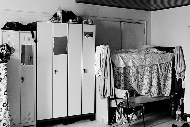 Un lit dans un foyer pour demendeurs d'asile